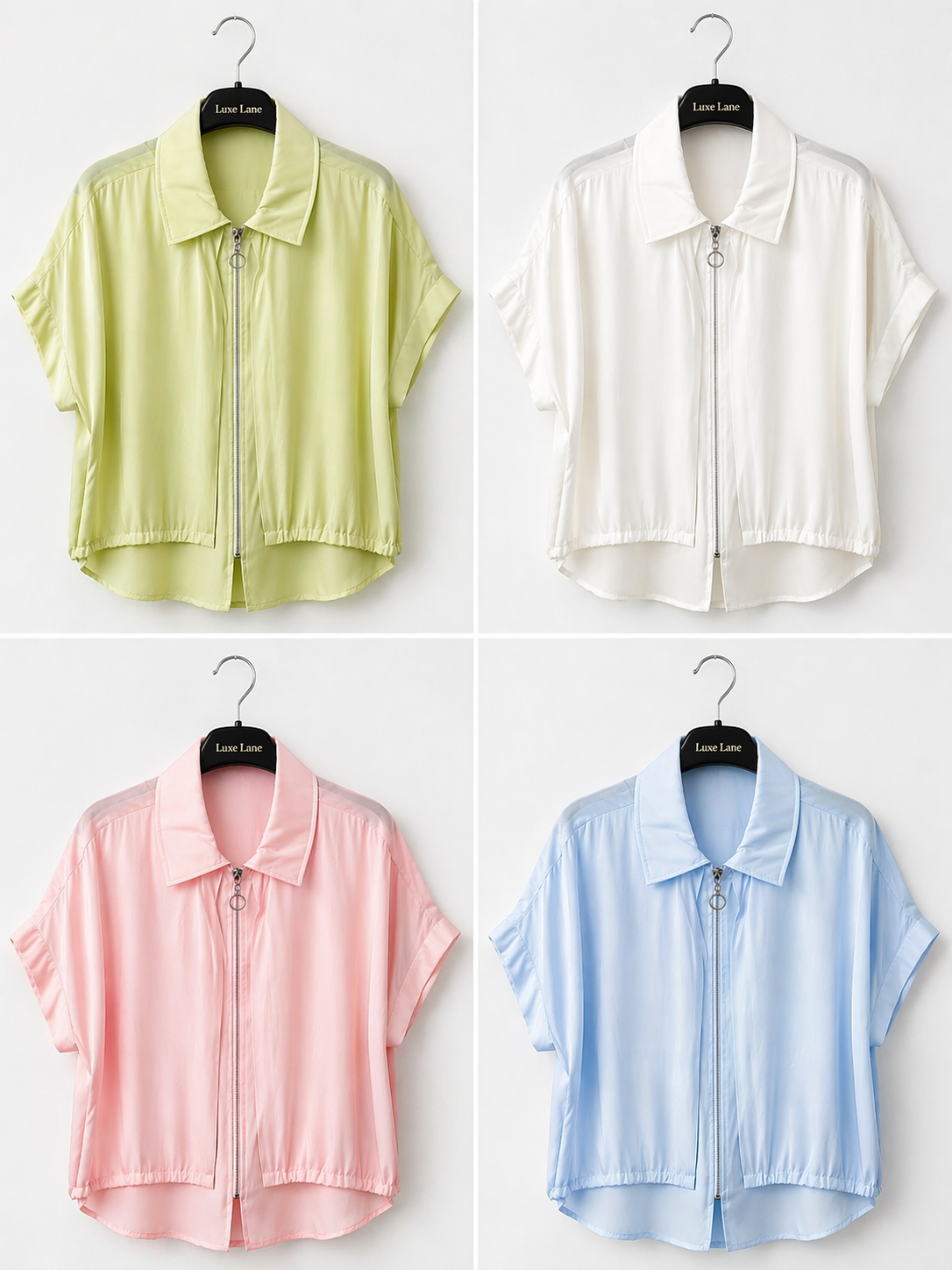 Soft Flow Zip Blouse