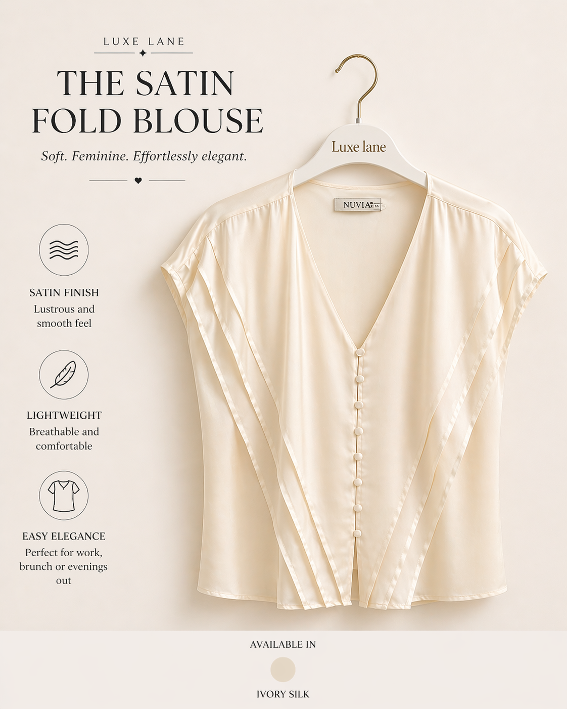 The Satin Fold Blouse