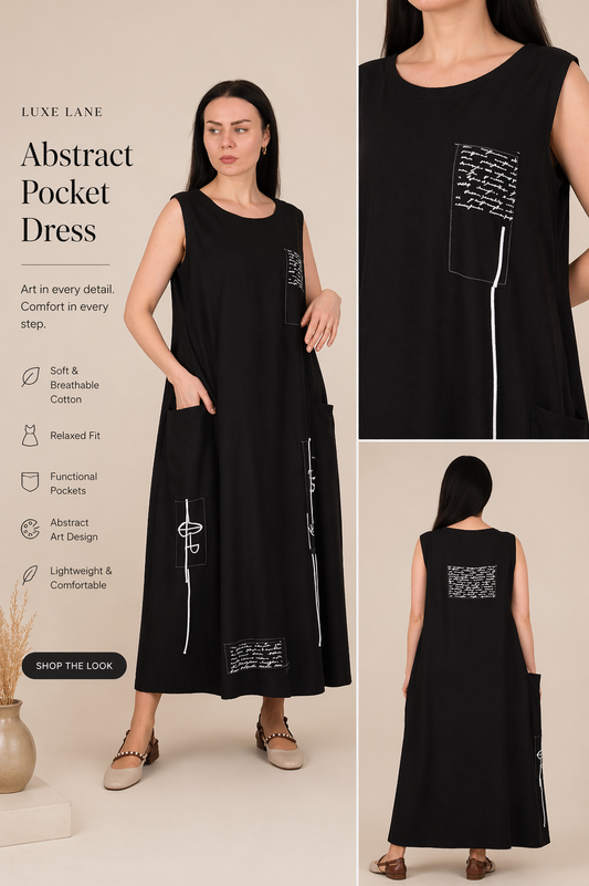 Abstract Pocket Dress