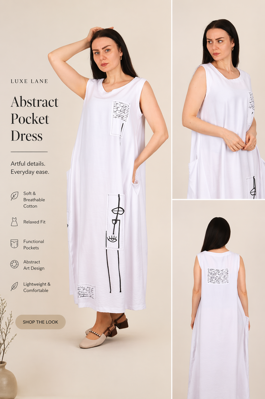 Abstract Pocket Dress